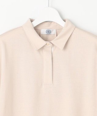 J.PRESS LADIES 【洗える】コットンリネンジャージー ポロ カットソー ベージュ系