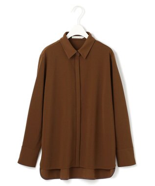 ICB 【洗える】マラボーテジョーゼット ボウタイデザインカットソー コーヒー系