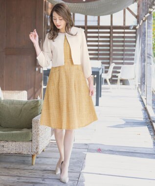 Tiaclasse L 【洗える】タックパフスリーブボレロ アイボリー