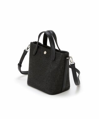 TOPKAPI 【Breath TOPKAPI】レザーハンドル ショルダー付き トート カゴバッグ ブラック