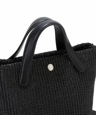 TOPKAPI 【Breath TOPKAPI】レザーハンドル ショルダー付き トート カゴバッグ ブラック