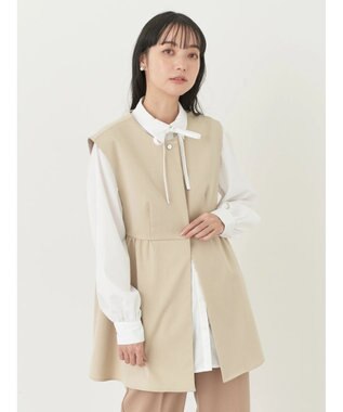 earth music&ecology ペプラムジレ Beige