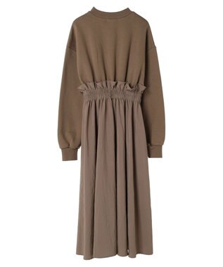 Green Parks ・ＳＵＧＡＲ　ＳＰＯＯＮ　ドロストドッキングワンピ Brown