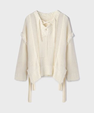 GRACE CONTINENTAL ルーズオーバーニットトップ ホワイト