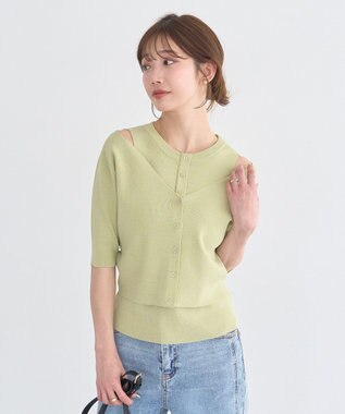 earth music&ecology フェイクレイヤードアメスリプルオーバー Pistachio