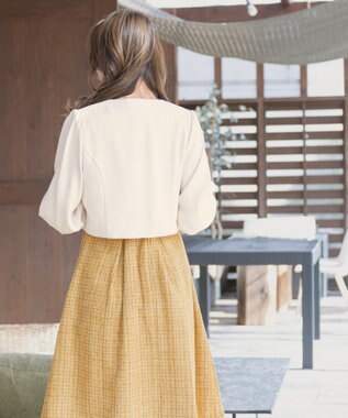 Tiaclasse L 【洗える】タックパフスリーブボレロ アイボリー