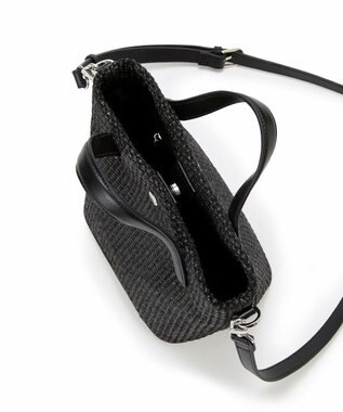 TOPKAPI 【Breath TOPKAPI】レザーハンドル ショルダー付き トート カゴバッグ ブラック