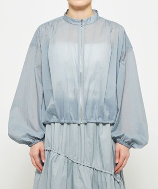 uncrave シアープルーフナイロン スタンドネックブルゾン サックス