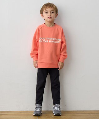 ANY KIDS ロゴプリント トレーナー オレンジ