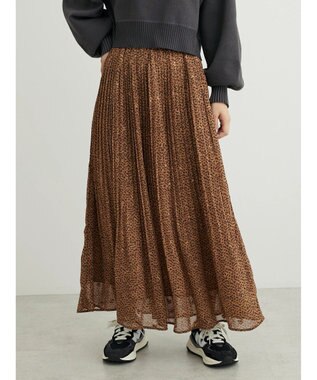 Green Parks シフォンＪＱアソートプリーツスカート Leopard