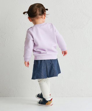 MIKI HOUSE HOT BISCUITS 【70-120cm】【Everyday Series】ワンポイント くすみカラー裏毛パイルトレーナー パープル