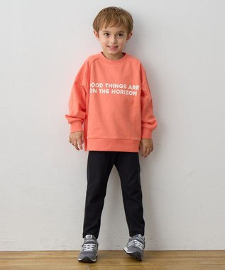 ANY KIDS ロゴプリント トレーナー オレンジ