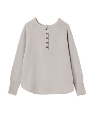 CRAFT STANDARD BOUTIQUE ７Ｇモールニット　ヘンリーＰＯ　Ｌ／Ｓ Gray Beige