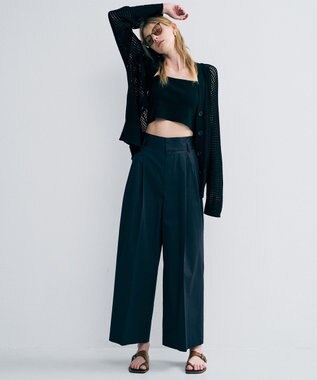 uncrave コットンクロスプレーン ワイドトラウザー ブラック