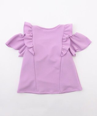 ANY KIDS 【UVカット】2WAYショルダーセパレート水着 ラベンダー×ラベンダーチェック