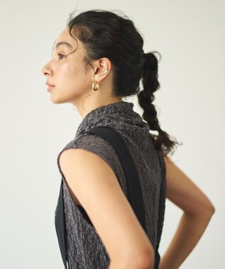 #Newans タートルネックレースブラウス グレー