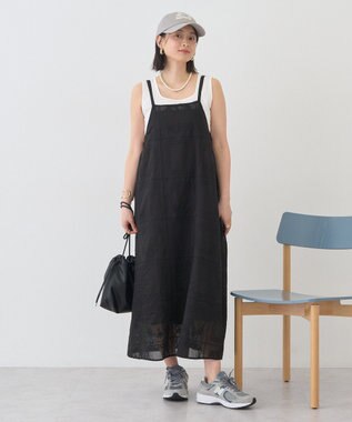 AMERICAN HOLIC シアー刺繍キャミワンピース（ペチコート付き） Black
