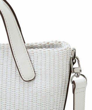 TOPKAPI 【Breath TOPKAPI】レザーハンドル ショルダー付き トート カゴバッグ ホワイト