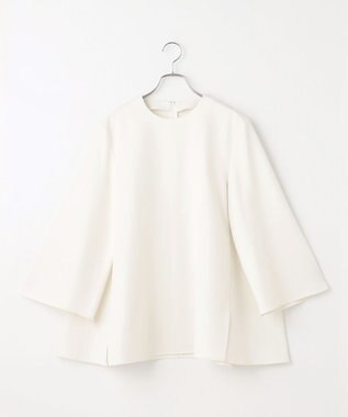 #Newans 【マシンウォッシャブル】ファスナースリットＡラインブラウス ホワイト