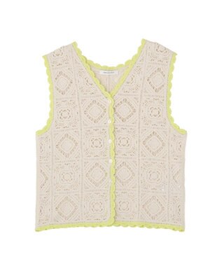 AMERICAN HOLIC クロシェ風ニットベスト Ivory