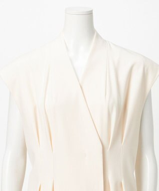 23区 【エステータ】マットクレープジョーゼット ワンピース エクリュ