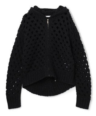 BEIGE， KOKOMO / ウールアルパカメッシュニットパーカー Black