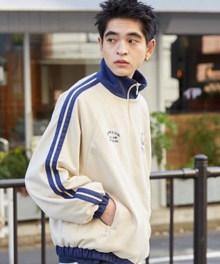 WEGO フェイクスウェードライントラックジャケット ホワイトアイボリー