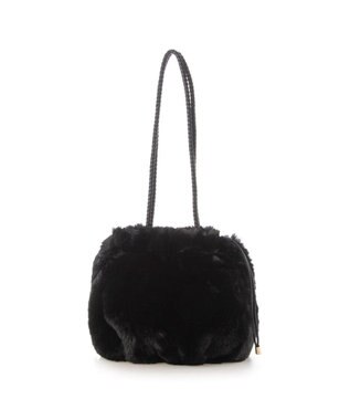 UNBILLION カシュカシュ cachecache / ロングハンドルエコファー巾着トート ブラック