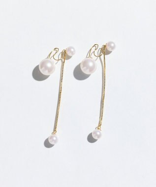 Phoebe ロングバックモチーフイヤリング　パール ホワイト