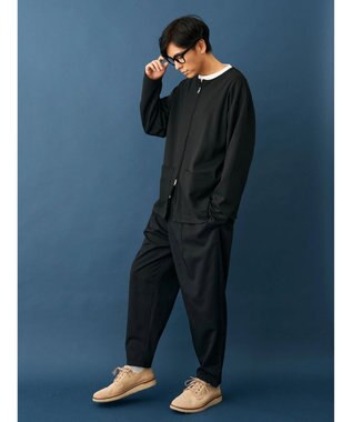 CRAFT STANDARD BOUTIQUE 強撚ポンチラウンドヘムカーディガン Black