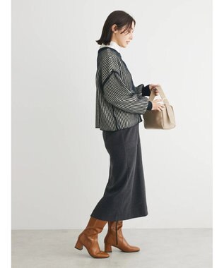 Green Parks 圧縮ポンチＩラインスカート Dark Gray