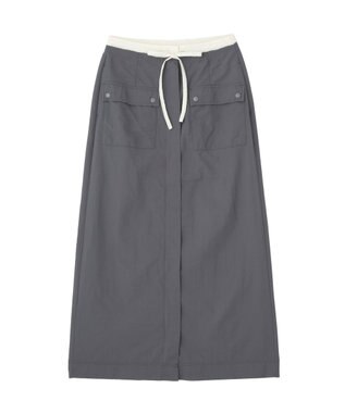 CRAFT STANDARD BOUTIQUE ナイロンダブルウエストIラインスカート Gray