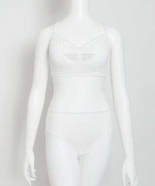 WEGO 【ブラトップ＆ショーツセット】Liliane　Ciel　フェザーラメ ホワイト