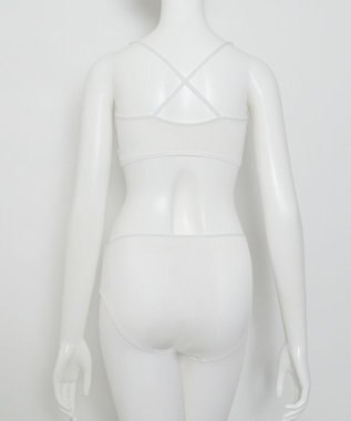 WEGO 【ブラトップ＆ショーツセット】Liliane　Ciel　フェザーラメ ホワイト