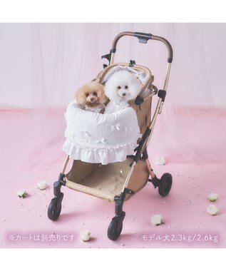 PET PARADISE cherircouture レースフリル カート用 クッション ホワイト