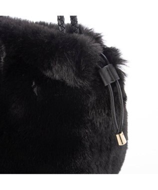 UNBILLION カシュカシュ cachecache / ロングハンドルエコファー巾着トート ブラック