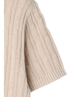 Green Parks ケーブル半袖ニット Beige