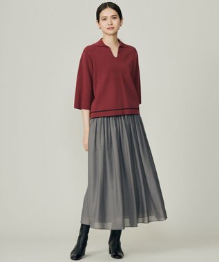 自由区 S レーヨンストレッチスキッパー ニット ローズ