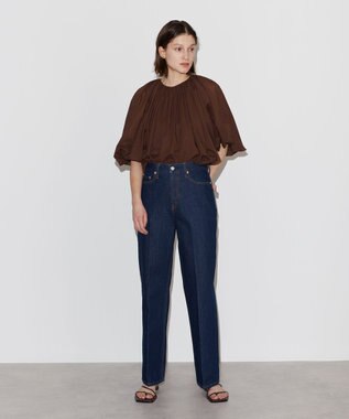 NAVE 【Nave　洗える】ボリュームボイル ブラウス ダークブラウン系