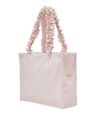 Maison de FLEUR サイドポケットフリルハンドルスクエアトートバッグ Grayish Pink