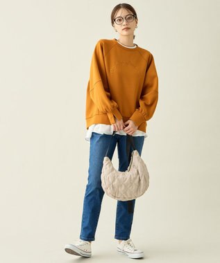 ANY 【WEB限定】サテンコンビペプラムカットソー オフ