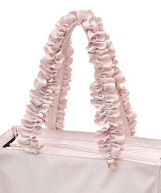 Maison de FLEUR サイドポケットフリルハンドルスクエアトートバッグ Grayish Pink