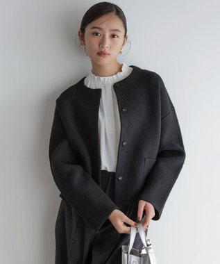 組曲 S ライトデシンフリル襟 ブラウス アイボリー系