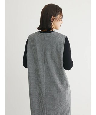 Green Parks 柄圧縮ポンチキーネックジャンスカ Black