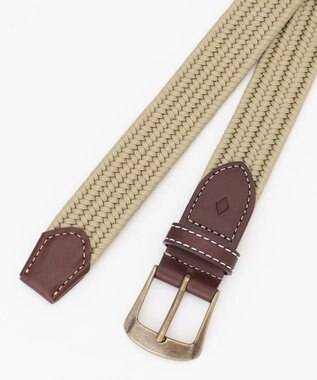 JOSEPH ABBOUD 【イタリア素材・ストレッチ・日本製】ソリッドメッシュ ベルト マスタード系