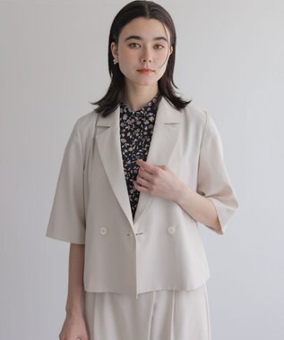 スムースクロス 6分袖ジャケット