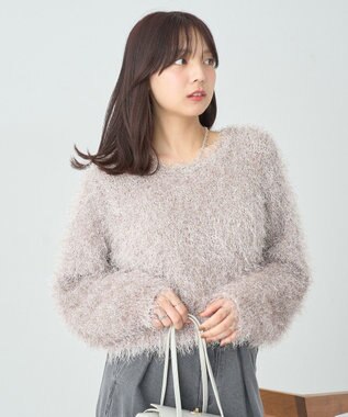 earth music&ecology きらきらフェザーニットプルオーバー Beige