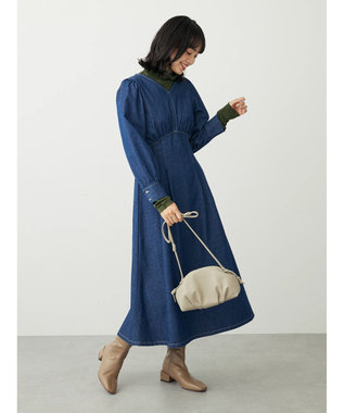Green Parks ・ＥＬＥＮＣＡＲＥ　ＤＵＥウエストタックデニムワンピース Indigo