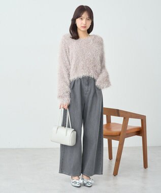 earth music&ecology きらきらフェザーニットプルオーバー Beige