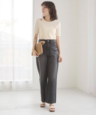 WEGO 【ANGIE VINTAGE】アシンメトリーカットアウトトップス ホワイトアイボリー